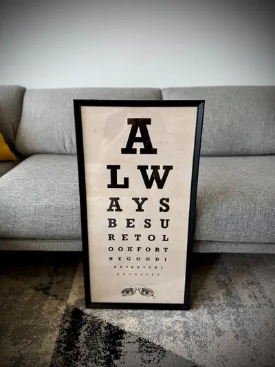 Decoration - picture frame Ikea - Vintage eye test . Materials: Frame: wood Pane: plastic