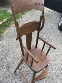 Antique wood high chair, nice condition