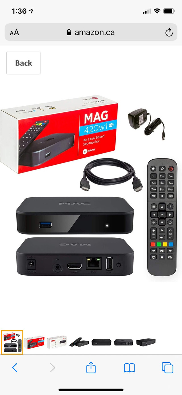 One month used 4K Mag 420W1 IPTV box for sale. in Cell Phone Accessories in City of Toronto