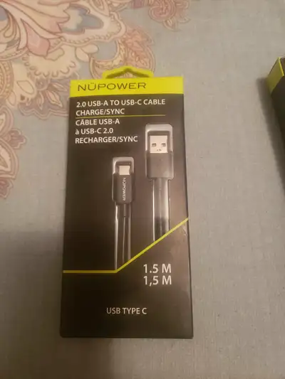 I am selling new Nupower 2.0 USB-A to USB-C charge and sync cables, perfect for connecting between t...
