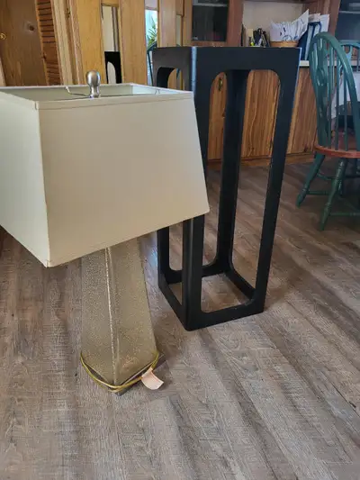 Large rectangle Glass Based Lamp and Stand, View more