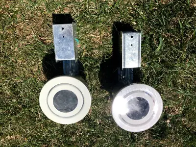 Luminaire encastré 4 1/8, acier et verre blanc (2X), View more