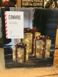 SET of 3 "CANVAS" GIFT BOXES-8", 10", 12"