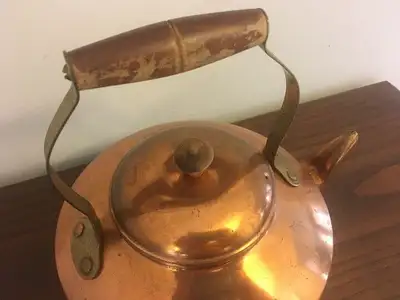 This kettle or teapot is in great shape, it does have a few dings but that would be normal consideri...