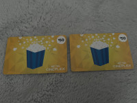 2x50$ Cineplex gift cards