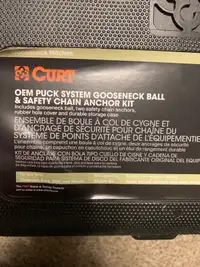 Curt puck system gooseneck ball & safety chain anchor kit