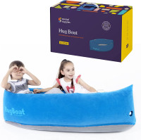 (NEW) Kids Inflatable Compression Boat Reading Lounger Air Pump