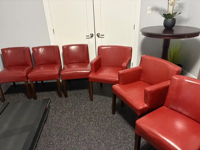 6 red table chairs for sale in Chairs & Recliners in Bedford - Image 4