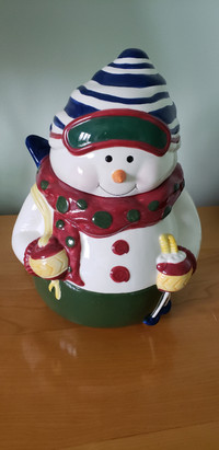 Vintage Ceramic Snowman Cookie Jar