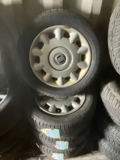 Assorted Volvo aluminum and steel rims. Alloys for v60cc, xc60, s80,s60. Tires need replacement but...