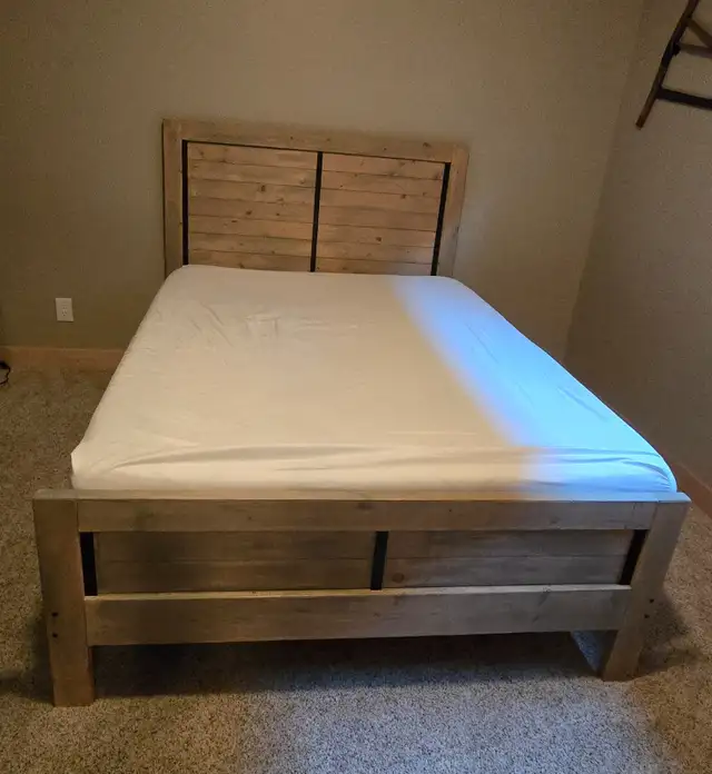 Queen Bed - handcrafted frame [includes memory foam mattress] in Beds & Mattresses in Cranbrook - Image 3