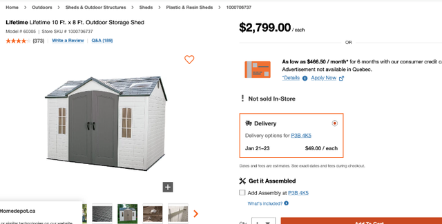 10x8 LIFETIME OUTDOOR STORAGE SHED *NEW IN BOXES* in Patio & Garden Furniture in City of Toronto - Image 2