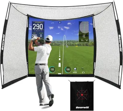 Golf Simulator  Screen and Grass   NEW in box and Grass on roll., View more