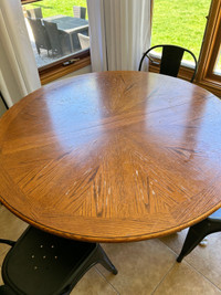 Large Round Wooden Table With Insert
