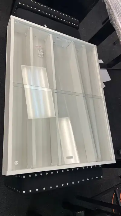 5-Storey Wall Shelf Display Cabinet, Shot Glass Display Case, Glass Curio Cabinet with 2 Glass Doors...