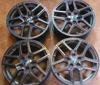 4 Black Summer 17 inch Rims 5x114.3- 56.1 CB for Subaru 