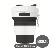 Folding plastic cup (Black, 500ml)