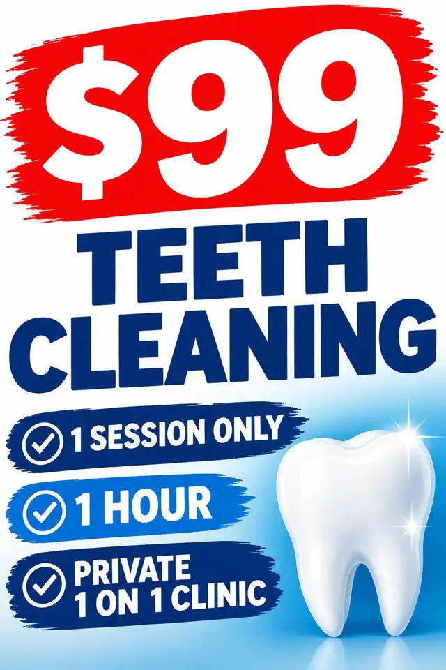 $99 Teeth Cleaning — Private 1-on-1 Clinic