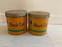 2 Black Cat Tobacco Tins