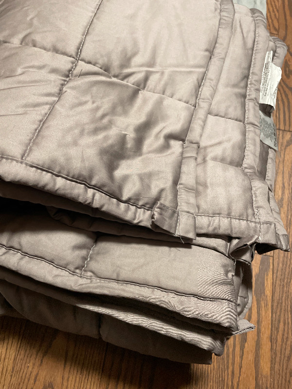 LIKE NEW Queen Weighted blanket & duvet cover— 50 OBO in Bedding in Kingston - Image 2