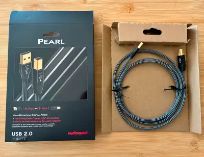 1.5 m AudioQuest Pearl Audiophile USB-A to USB-B  Cable, View more