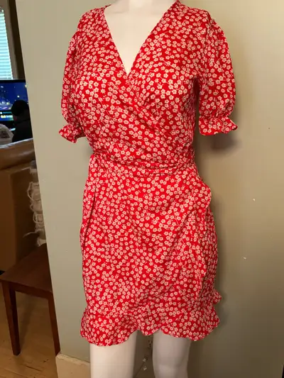 Large Lucky Leaves Wrap Dress, View more