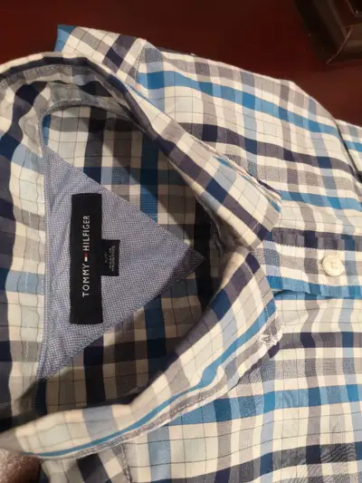 LIKE NEW Tommy Hilfiger Check Shirt. Size-Small. Blue Checkers., View more