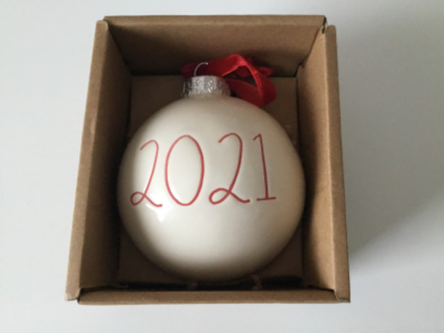 New Rae Dunn Collectable “2021” Large Christmas Ornament Bauble in Holiday, Event & Seasonal in Winnipeg