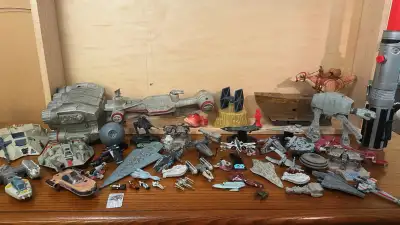 $150 or best offer: Huge collection of Star Wars ships and vehicles / walkers including Super Star D...