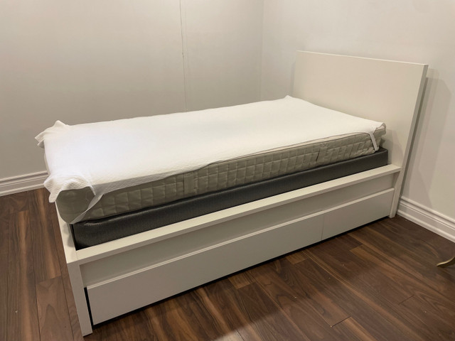 IKEA Twin Bed Set (Bed + Drawers + Box Spring + Free Mattress) | Beds &  Mattresses | Markham / York Region | Kijiji