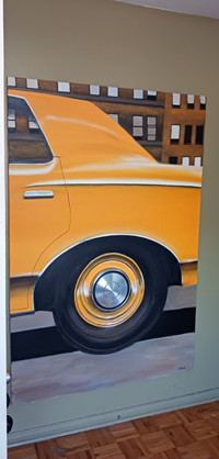 HUGE ORIG. FORD LTD NEW YORK TAXI PAINTING BY ELTON McFALL ART