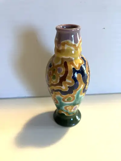 Vintage hand painted number vase ox, View more