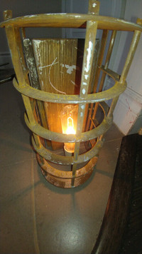 Industrial vintage wall cage light sconce