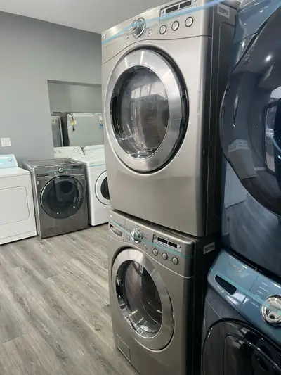 LG 27 w grey front load washer electric dryer set , View more