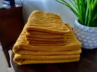 Mustard colour  towels 