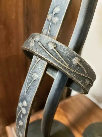 Beautiful, heavy candlesticks with ornate pattern.