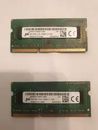 MT Labtop Ram DDR3 PC3 12800s 4gb x 2 also available Samsung 4gb
