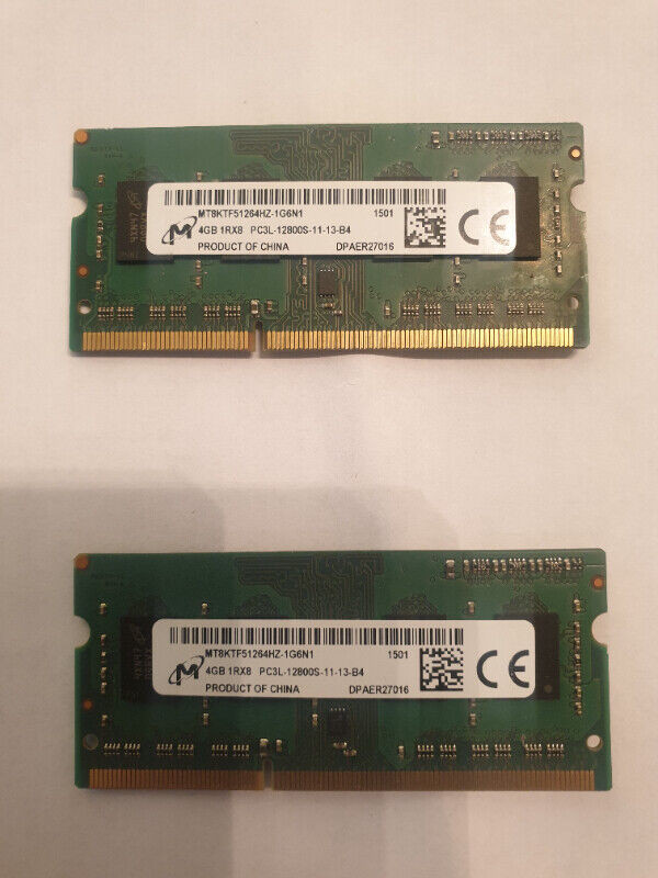MT Labtop Ram DDR3 PC3 12800s 4gb x 2 also available Samsung 4gb in Other in Oshawa / Durham Region