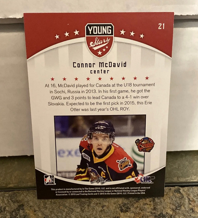 Connor McDavid CHL card in Arts & Collectibles in Edmonton - Image 2