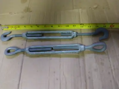 2 ZINC PLATED RUST FREE TURNBUCKLES, View more