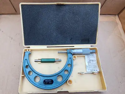 Mitutoyo 3"-4" Outside Micrometer No 103218 W Hard Plastic Case, View more