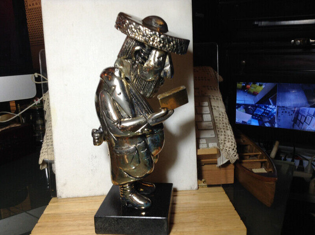 Vintage Frank Meisler Rabbi Sculpture Signed & Numbered with Mov in Arts & Collectibles in Vancouver