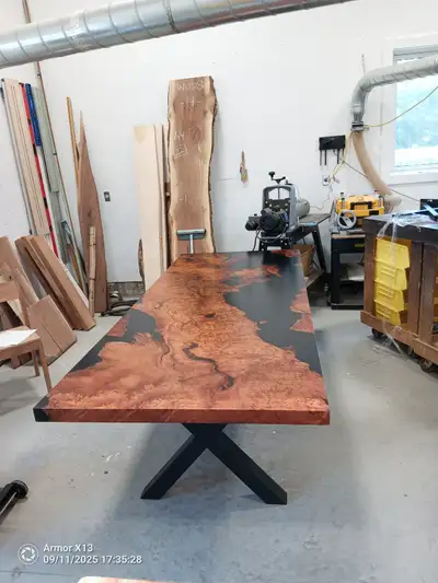 Stunning California Red Wood with Resin Dining Table, View more