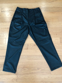 Ladies Black Faux Leather Pants, NEW! Never Worn - size 8 Petite