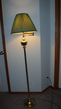 Brass Floor Lamp with adjustable extension arm.