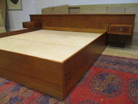 MCM, Teak King Bed Frame with 2 Tables