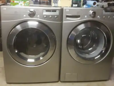 LG frontload Washer Dryer set, Dryer works well, washer is noisy, bearings wornout but is probably r...