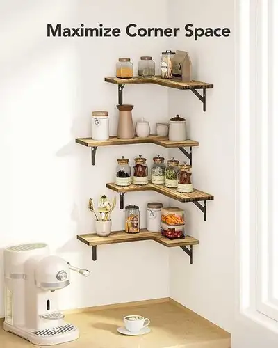 Set of 4 Corner Shelves Wall Mounted, View more