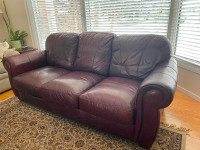 Leather couch and 2 armchairs