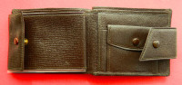 Portefeuille cuir brun, 6 porte-cartes, porte-monnaie NEUF